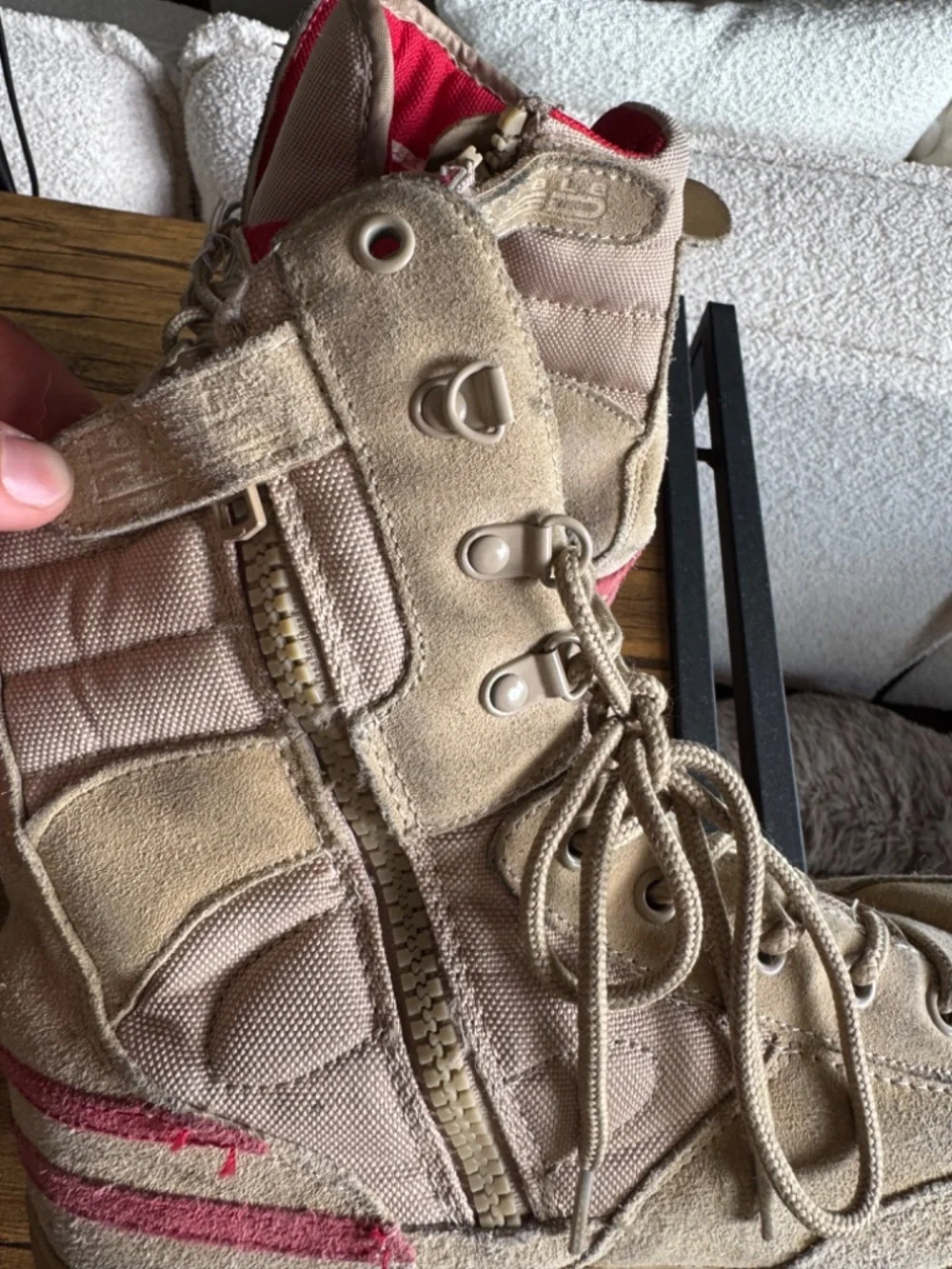 Military Combat Boots Suede Desert Sand Padded Detail